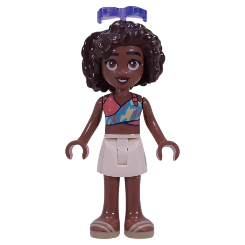 Aliya, Coral Top, White Skirt, Sunglasses — minifigurine LEGO | Brick Broker