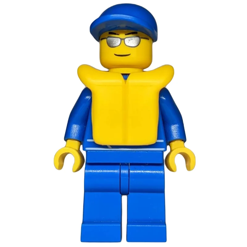 Racer, Blue Jumpsuit with Octan Logo, Blue Ca… — minifigurine LEGO | Brick Broker
