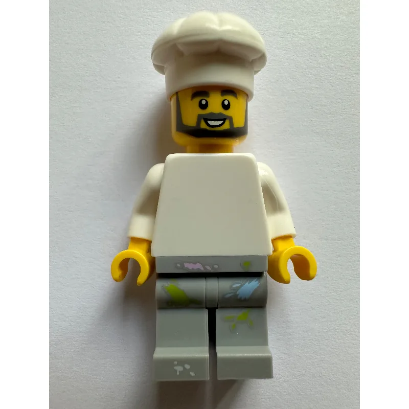 Chef - White Torso, Light Gray Legs, Paint Sp… — minifigurine LEGO | Brick Broker