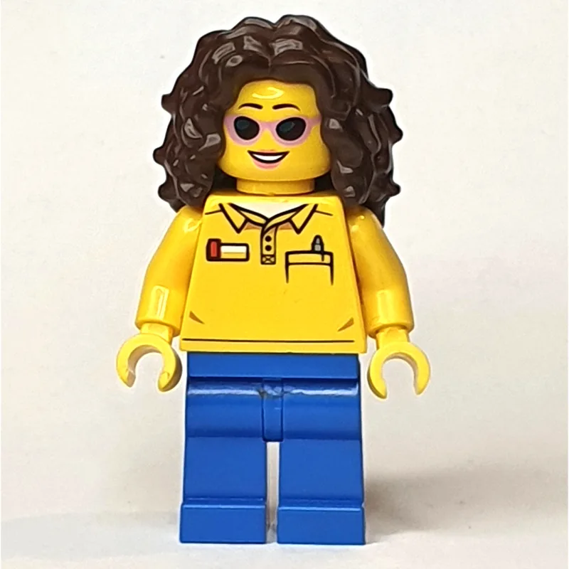 Yellow Torso, Blue Legs, Dark Brown Hair — minifigurine LEGO | Brick Broker