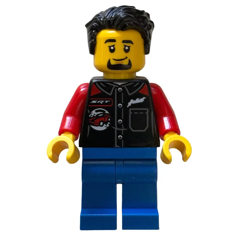 Driver, Black Vest, Blue Legs, Black Hair — minifigurine LEGO | Brick Broker