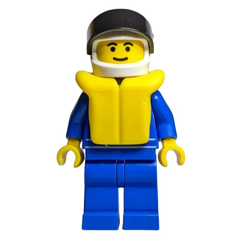 Racer, Blue Jumpsuit with Octan Logo, White H… — minifigurine LEGO | Brick Broker