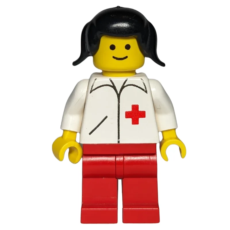 Doctor, Woman, White Jacket with Red Cross, B… — minifigurine LEGO | Brick Broker