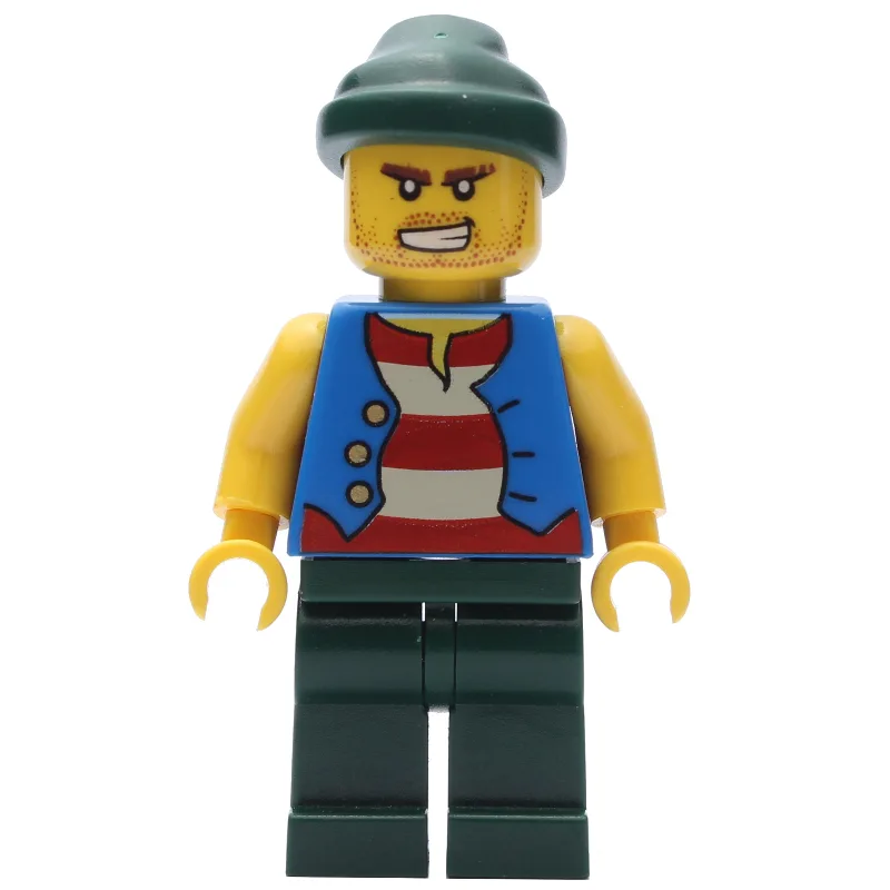 Pirate - Blue Vest, Dark Green Legs, Dark Gre… — minifigurine LEGO | Brick Broker