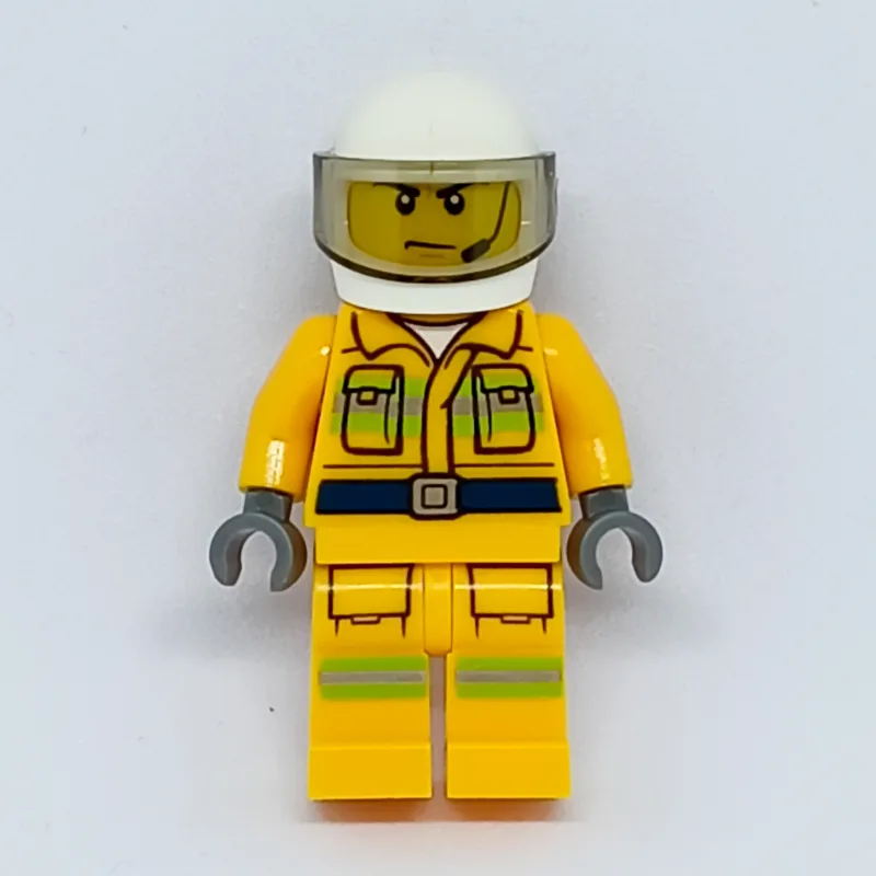 Fireman, Bright Light Orange Fire Suit, White… — minifigurine LEGO | Brick Broker