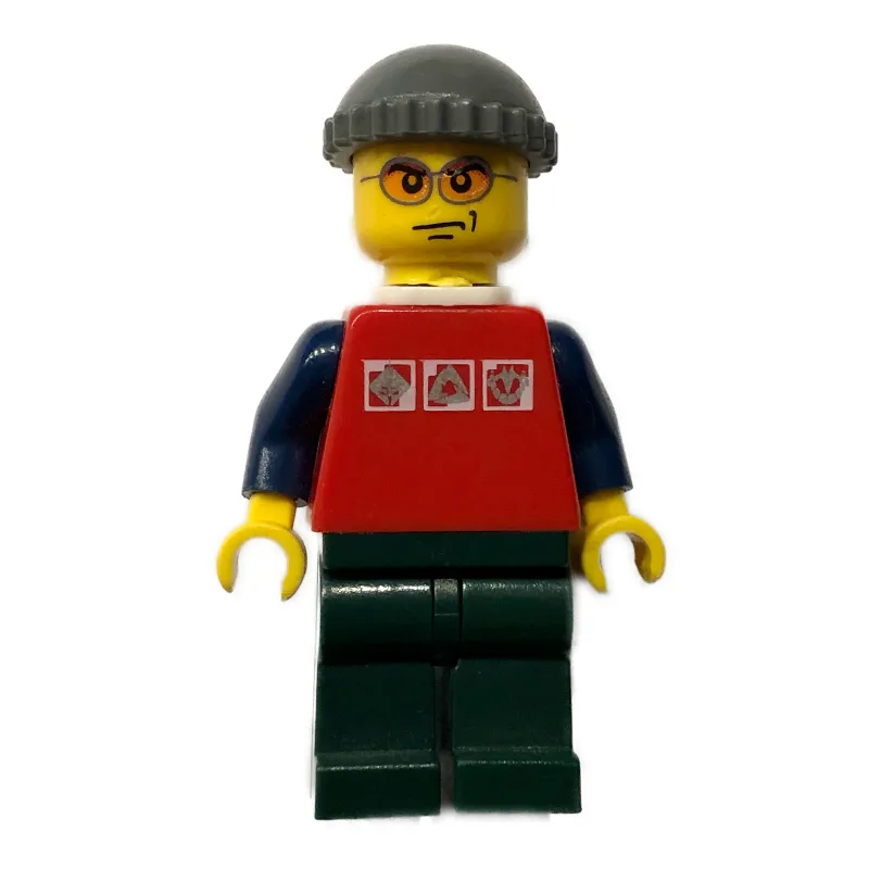 Man, Red Shirt with Dark Blue Arms, Dark Blui… — minifigurine LEGO | Brick Broker