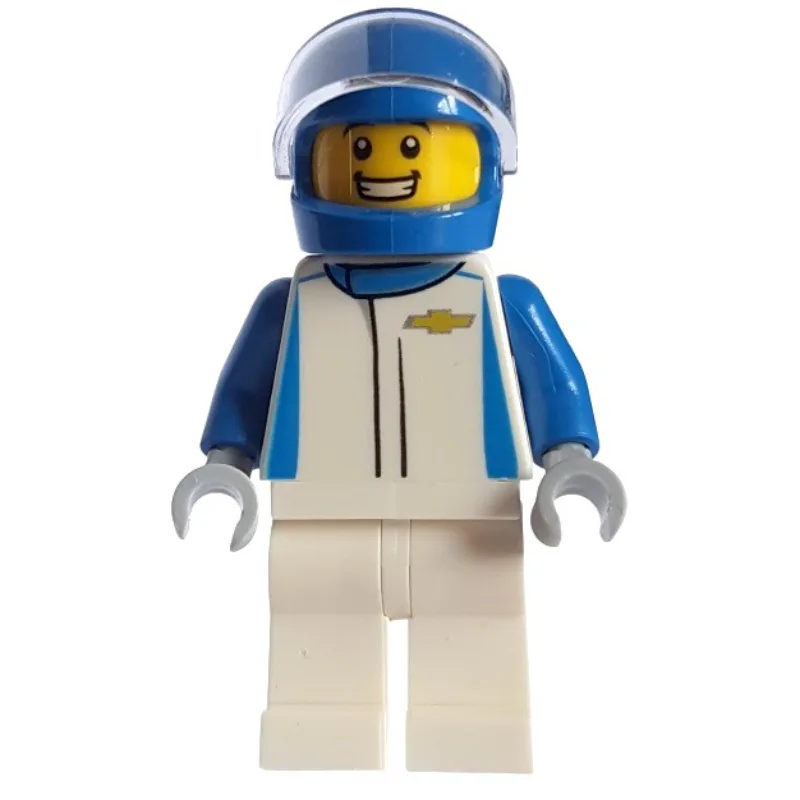 Race Driver, White Torso, White Legs, White H… — minifigurine LEGO | Brick Broker