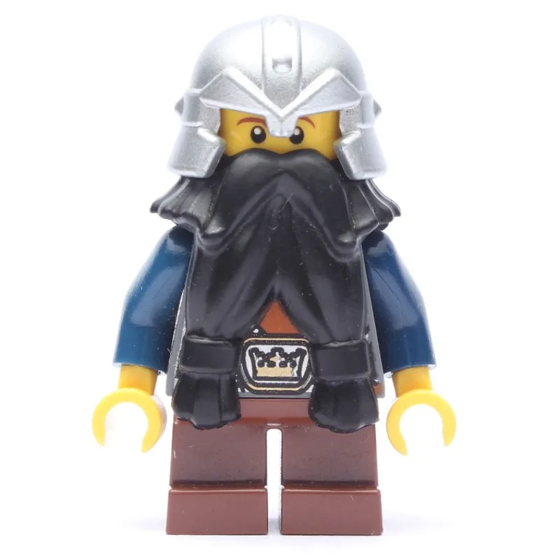 Dwarf, Black Beard, Metallic Silver Helmet — minifigurine LEGO | Brick Broker