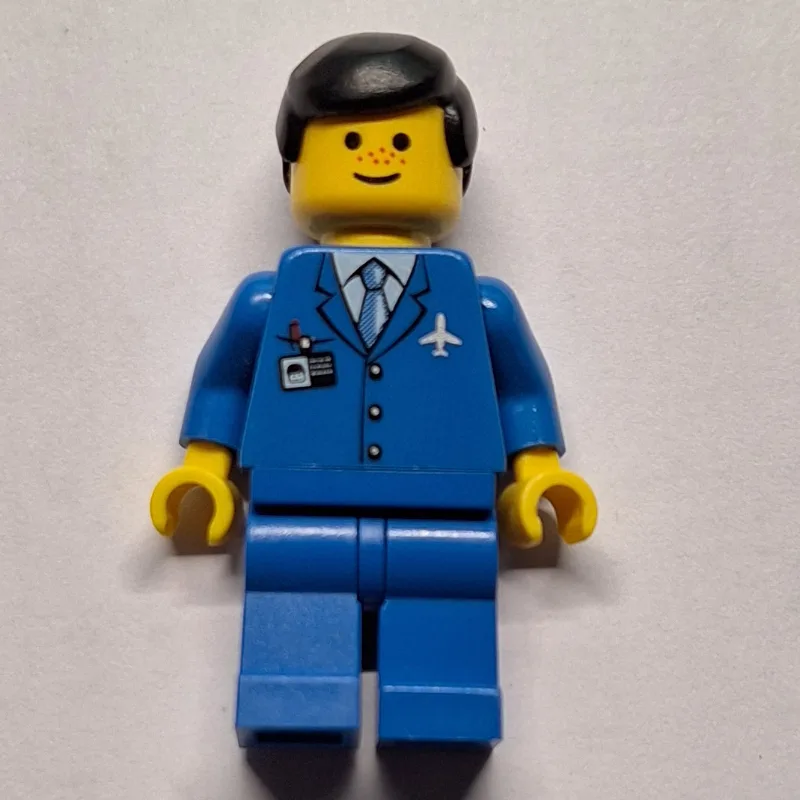 Pilot - Blue Torso, Blue Legs, Black Hair — minifigurine LEGO | Brick Broker