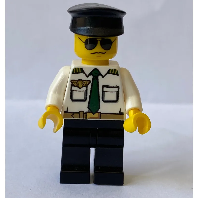 Pilot, White Shirt with Dark Green Tie and Wi… — minifigurine LEGO | Brick Broker