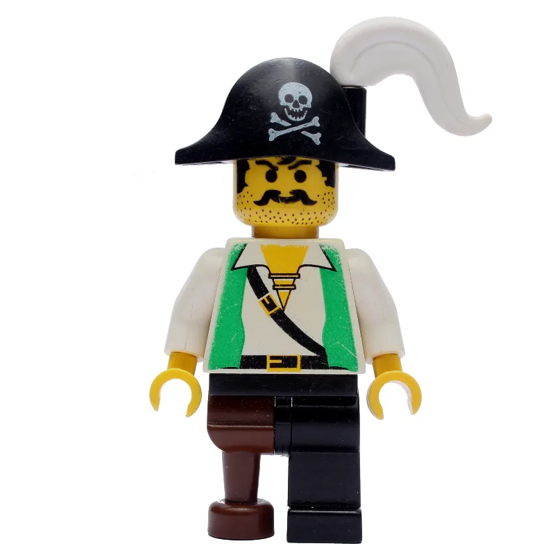 Pirate - Green Vest, Peg Leg, Black Bicorne — minifigurine LEGO | Brick Broker