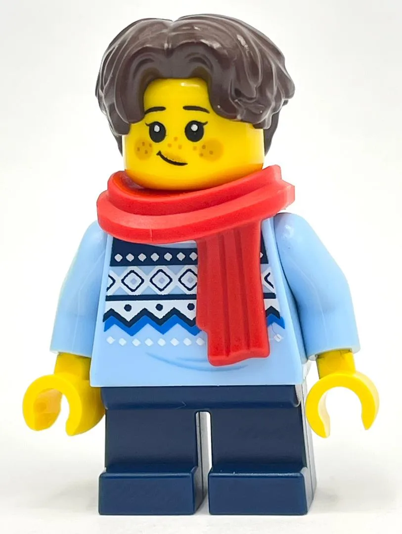 Child, Bright Light Blue Sweater, Short Dark… — minifigurine LEGO | Brick Broker