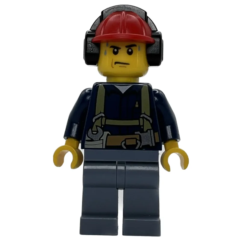 Construction Worker, Dark Blue Shirt with Har… — minifigurine LEGO | Brick Broker