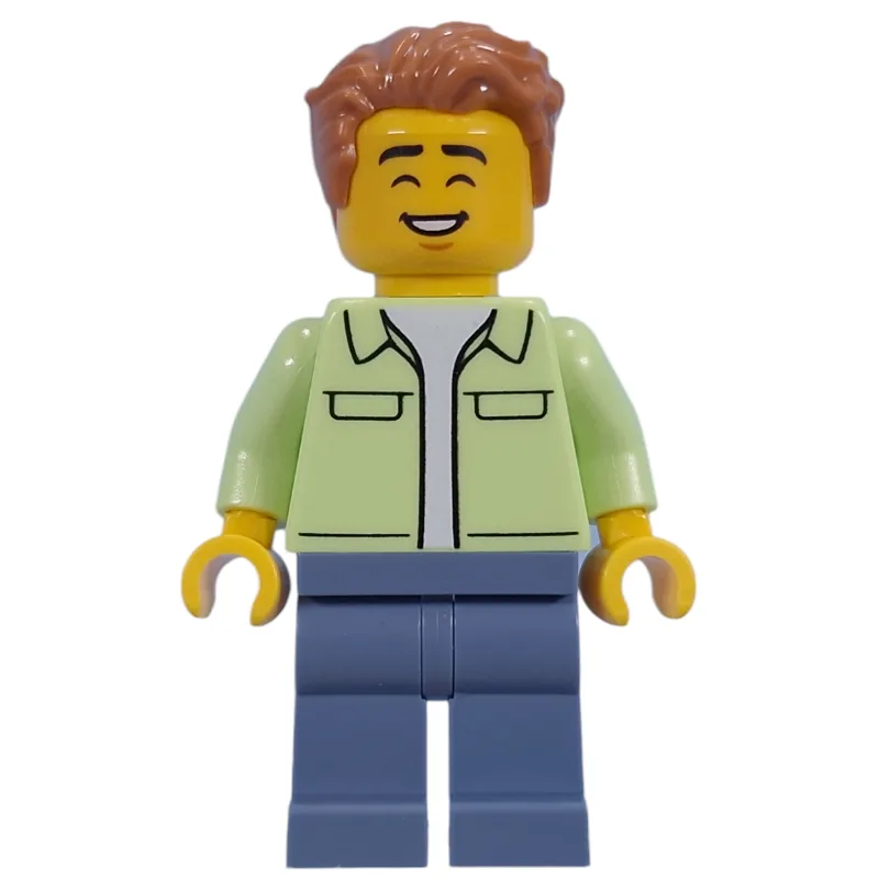 Visitor, Yellowish Green Torso, Sand Blue Leg… — minifigurine LEGO | Brick Broker
