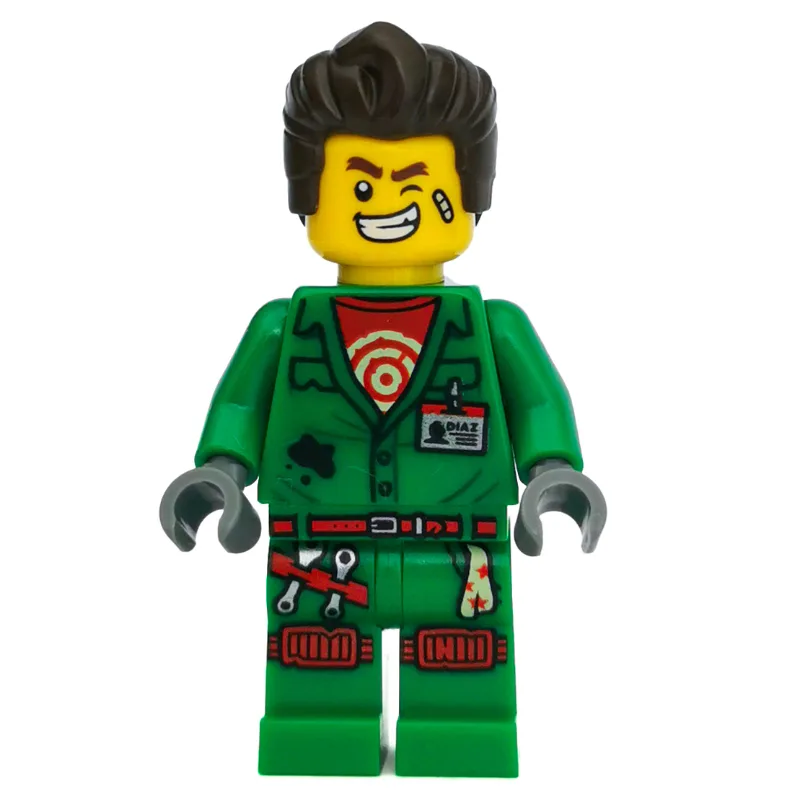 Douglas Elton / El Fuego, Green Outfit with H… — minifigurine LEGO | Brick Broker