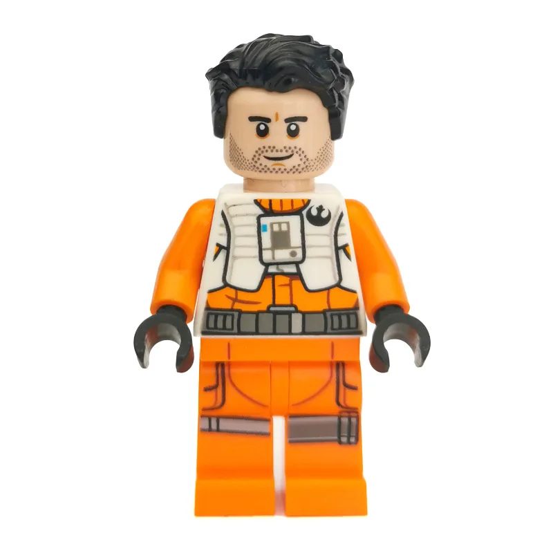 Poe Dameron, White and Orange Pilot Outfit — minifigurine LEGO | Brick Broker