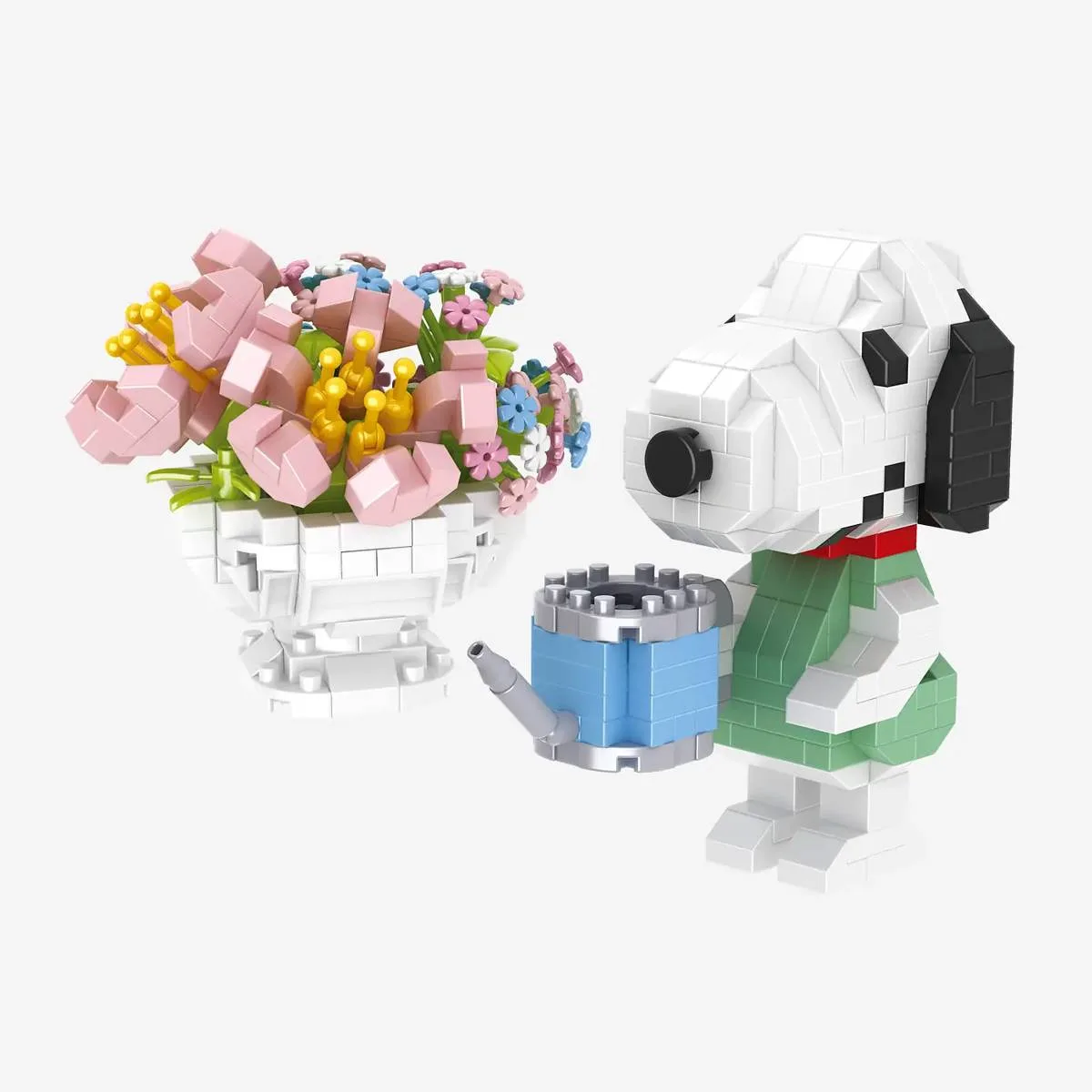 BlueBrixx Snoopy arrosant des fleurs (Peanuts) (BB-108617) - prix | Brick Broker