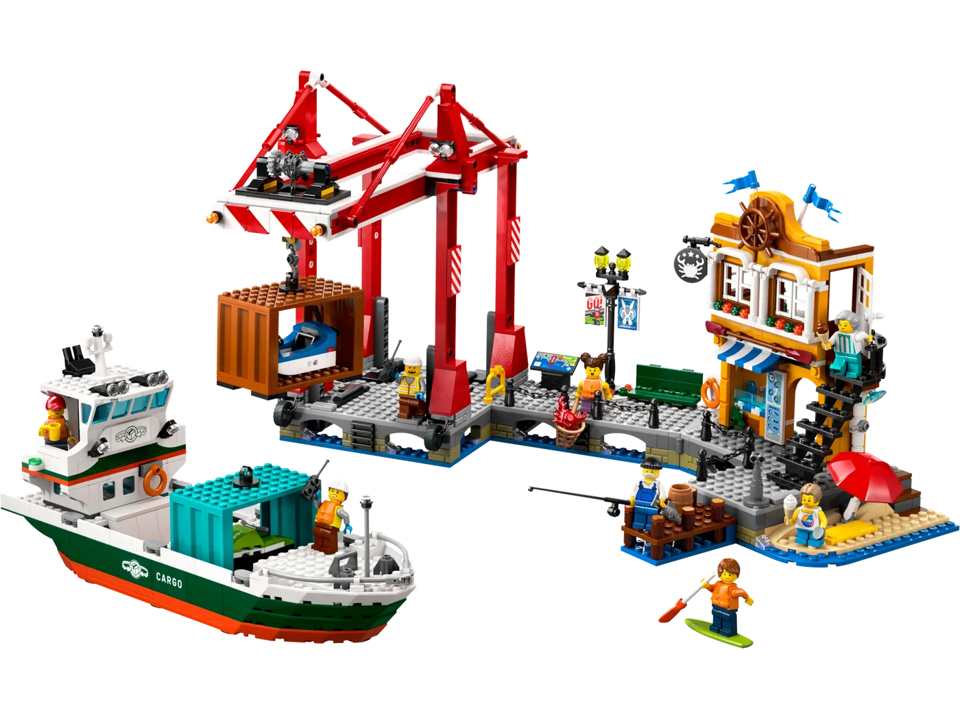 LEGO 60422 Port de bord de mer avec cargo - prix | Brick Broker