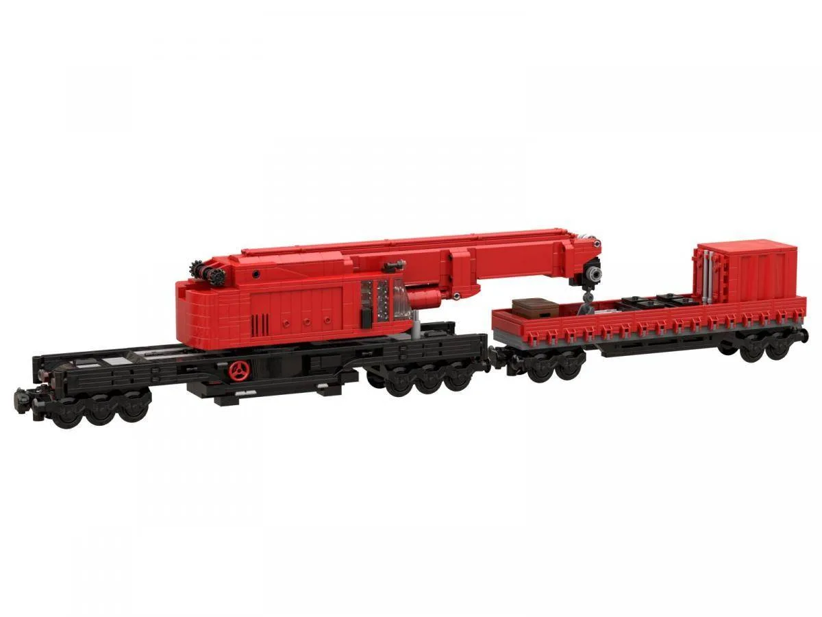 BlueBrixx Grue pivotante d'urgence sur rails (8 roues) (BB-104458) - prix | Brick Broker