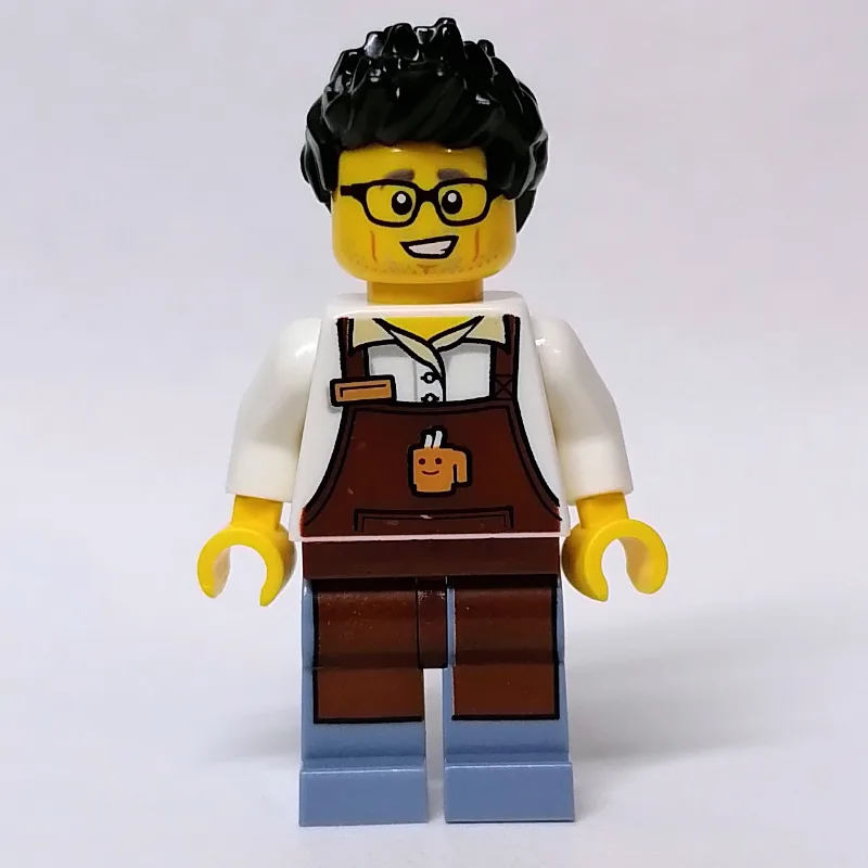 Barista, Reddish Brown Apron, Sand Blue Legs,… — minifigurine LEGO | Brick Broker