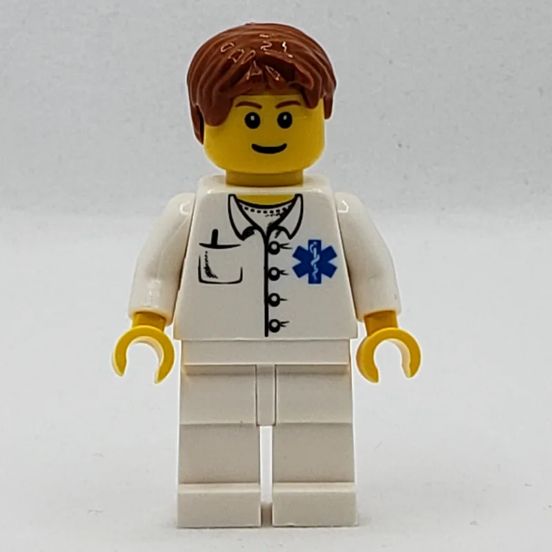 Doctor, White Shirt with Star of Life Logo, D… — minifigurine LEGO | Brick Broker