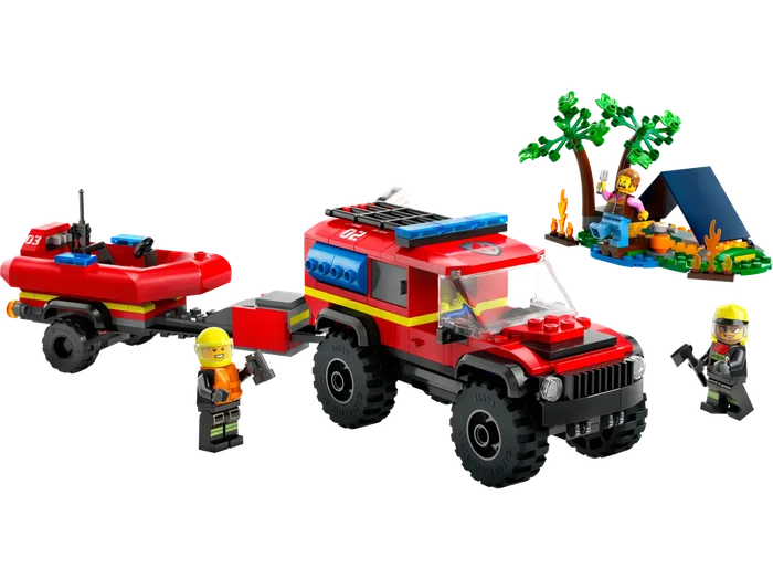 LEGO 60412 Camion de pompiers 4x4 avec bateau de sauvetage - prix | Brick Broker