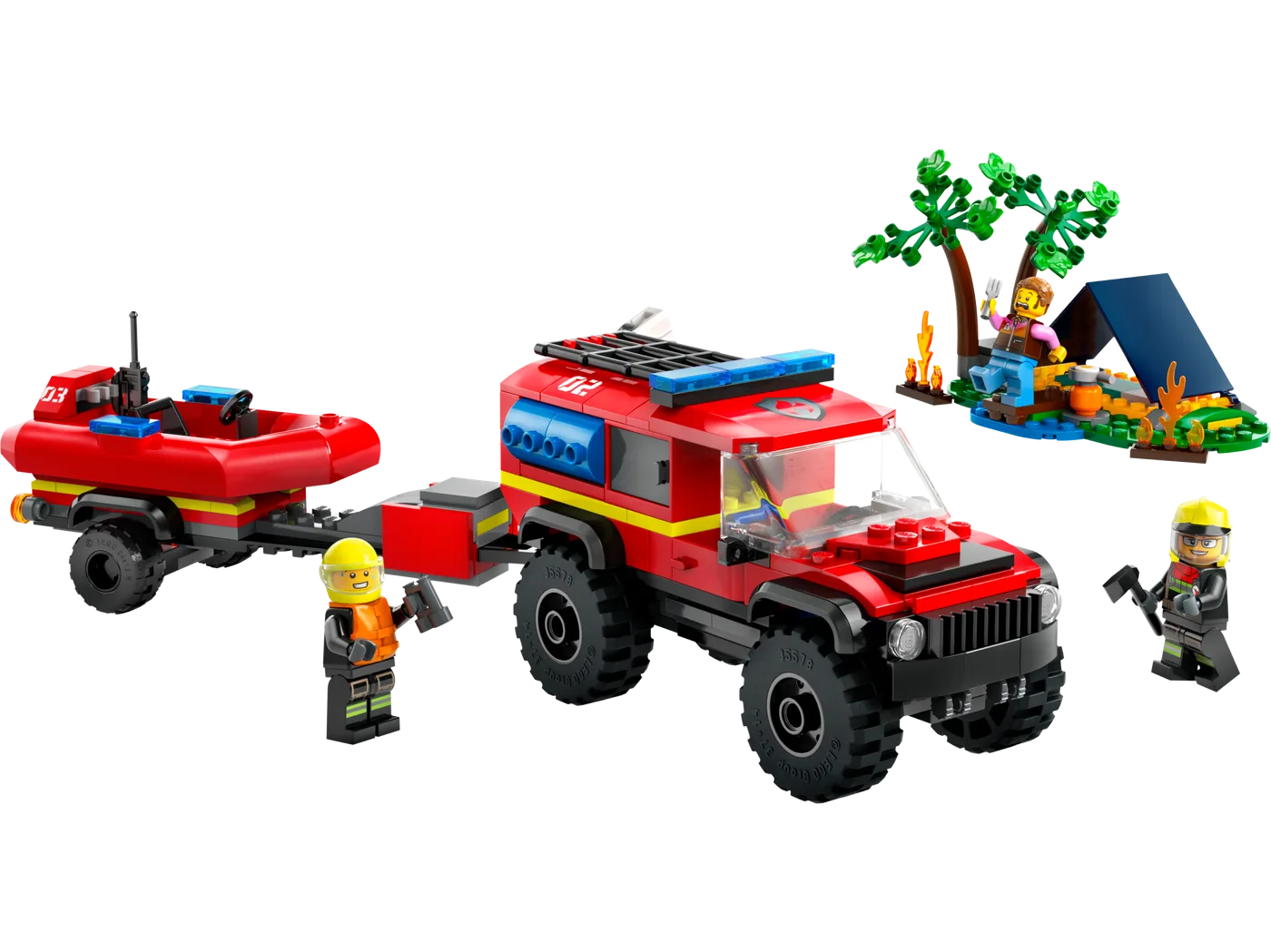 LEGO 60412 Camion de pompiers 4x4 avec bateau de sauvetage - prix | Brick Broker