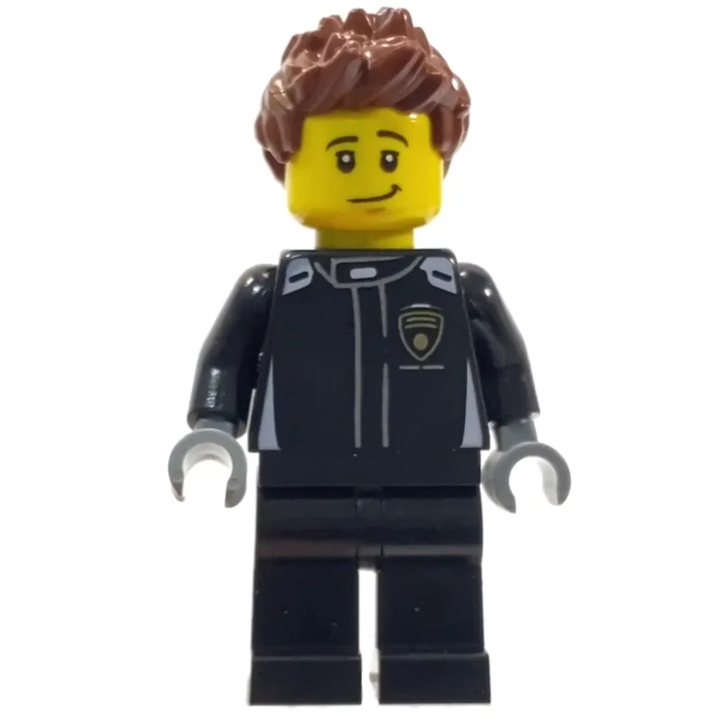 Race Driver, Black Torso, Black Legs, Black H… — minifigurine LEGO | Brick Broker