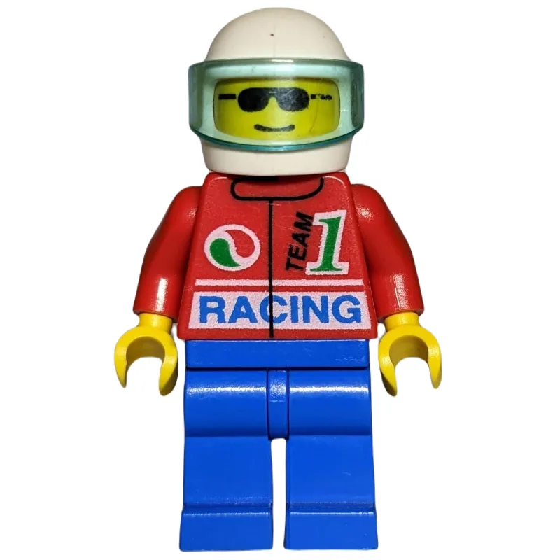 Racer - Octan, Red Torso, Blue Legs, White He… — minifigurine LEGO | Brick Broker
