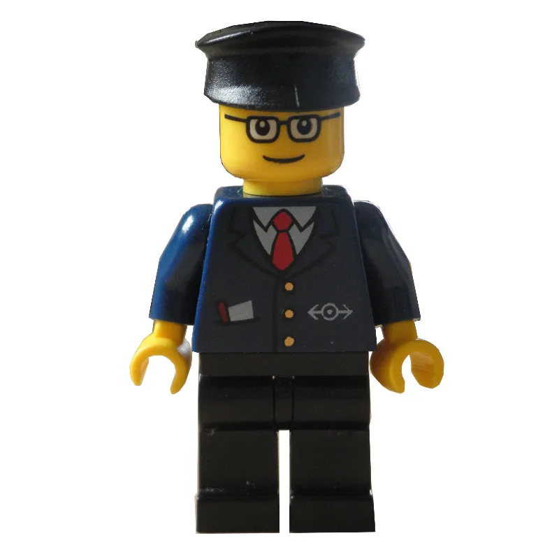 Conductor - Dark Blue Jacket, Black Legs, Bla… — minifigurine LEGO | Brick Broker
