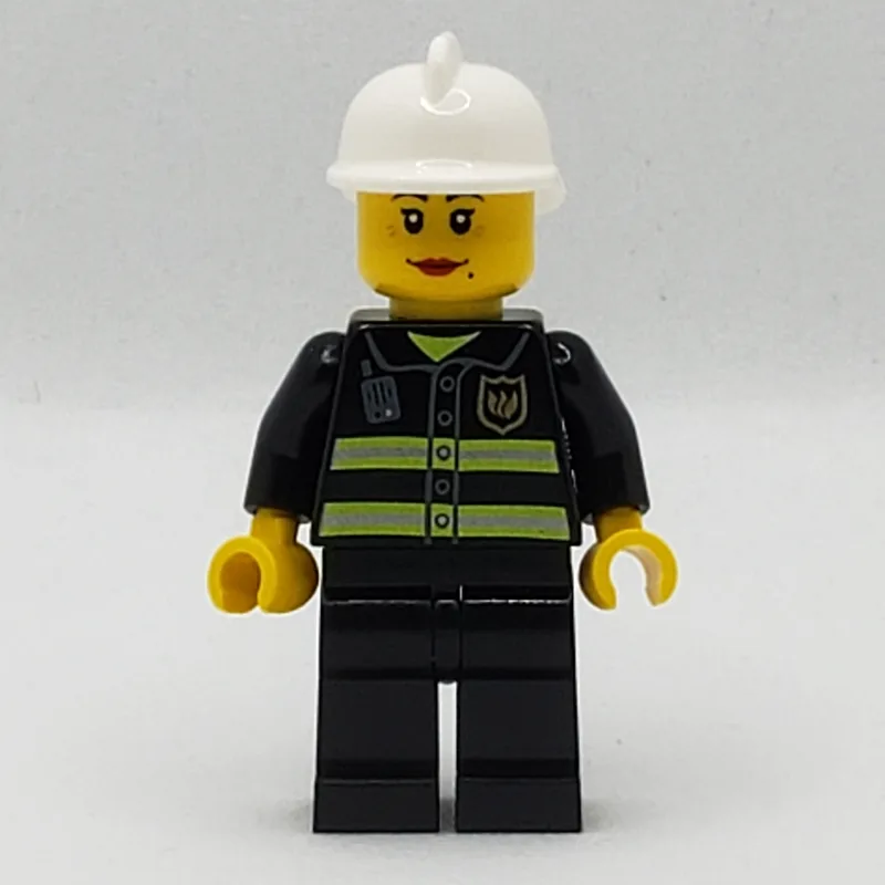 Firewoman, Black Fire Jacket with Radio and B… — minifigurine LEGO | Brick Broker