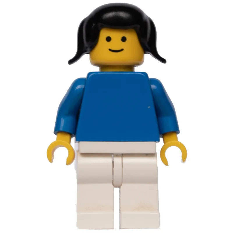 Woman - Blue Torso, White Legs, Black tails — minifigurine LEGO | Brick Broker
