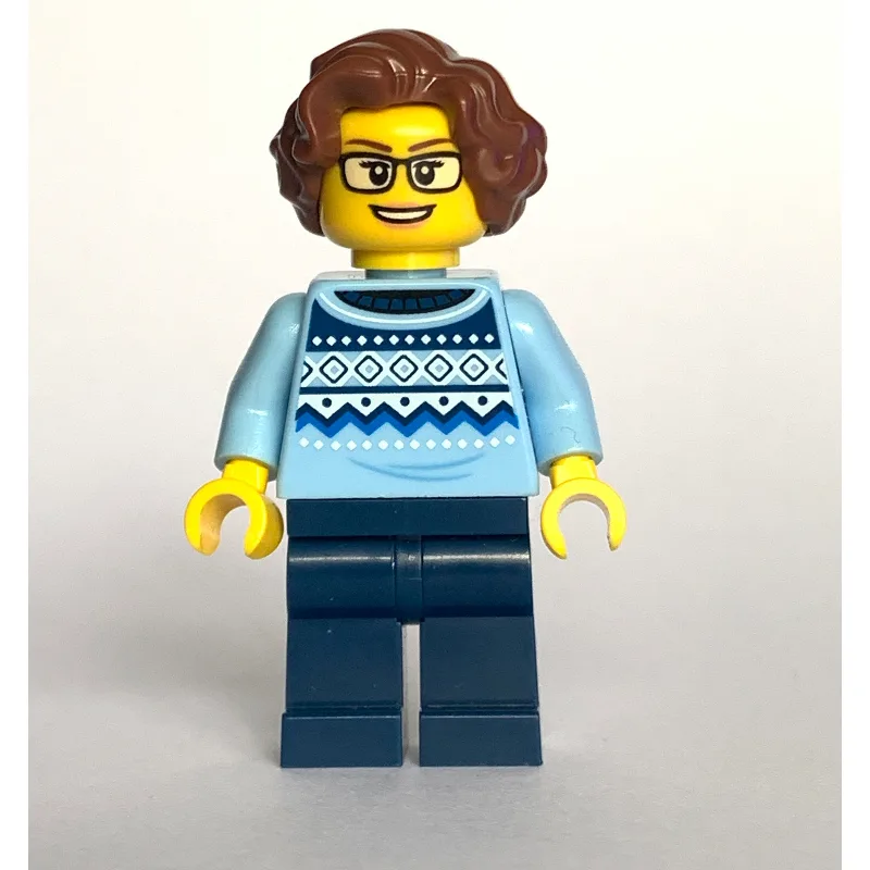 Woman, Bright Light Blue Torso, Dark Blue Leg… — minifigurine LEGO | Brick Broker