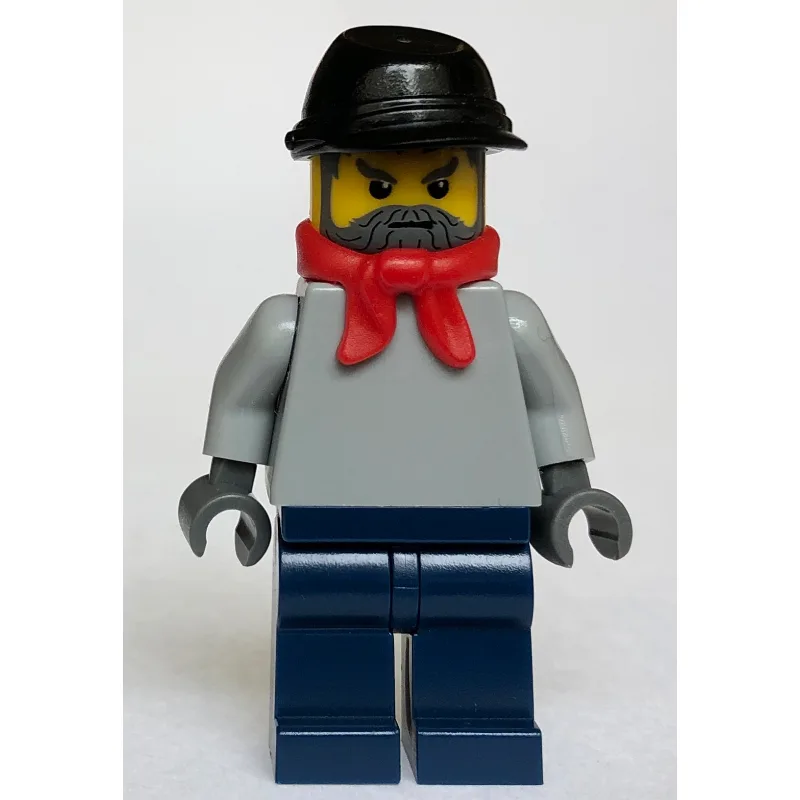 Train Worker - Light Bluish Grey Torso, Dark… — minifigurine LEGO | Brick Broker