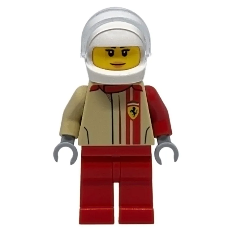 Race Driver, Tan Torso, Red Legs, White Helme… — minifigurine LEGO | Brick Broker