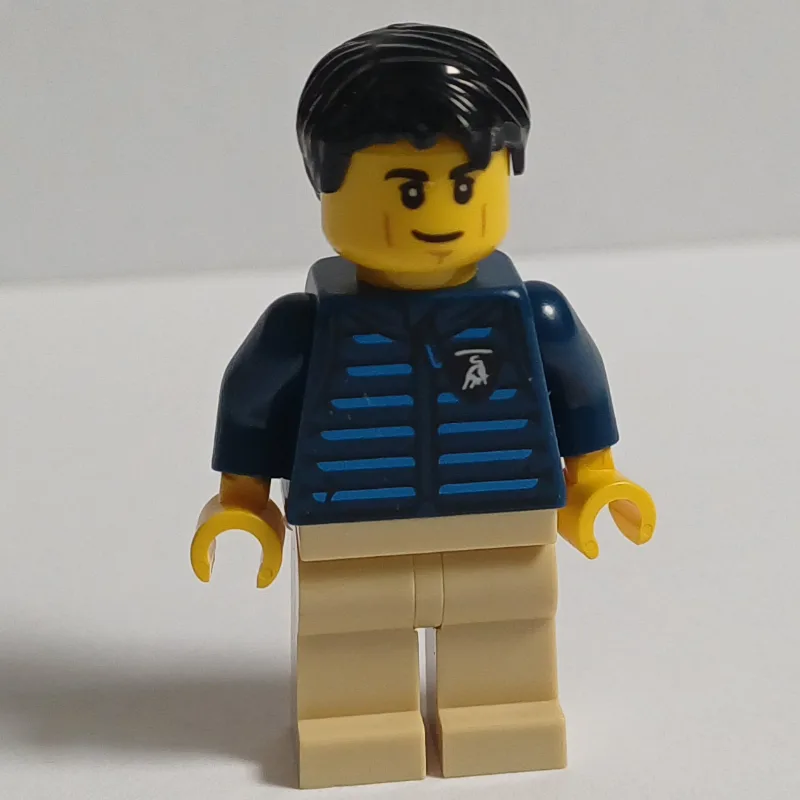 Lamborghini Driver, Dark Blue Torso, Tan Legs… — minifigurine LEGO | Brick Broker