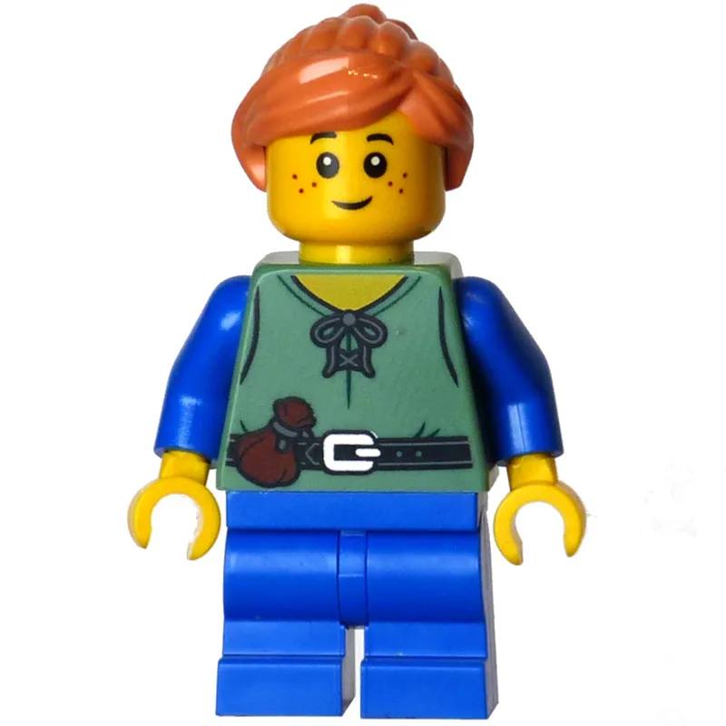 Elf, Sand Green Torso, Blue Legs, Nougat Hair — minifigurine LEGO | Brick Broker