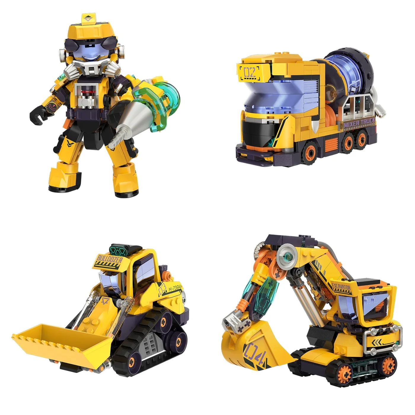 JIESTAR Kit de 4 modèles Équipe de construction iBlock (JS-IB1104-1) - prix | Brick Broker