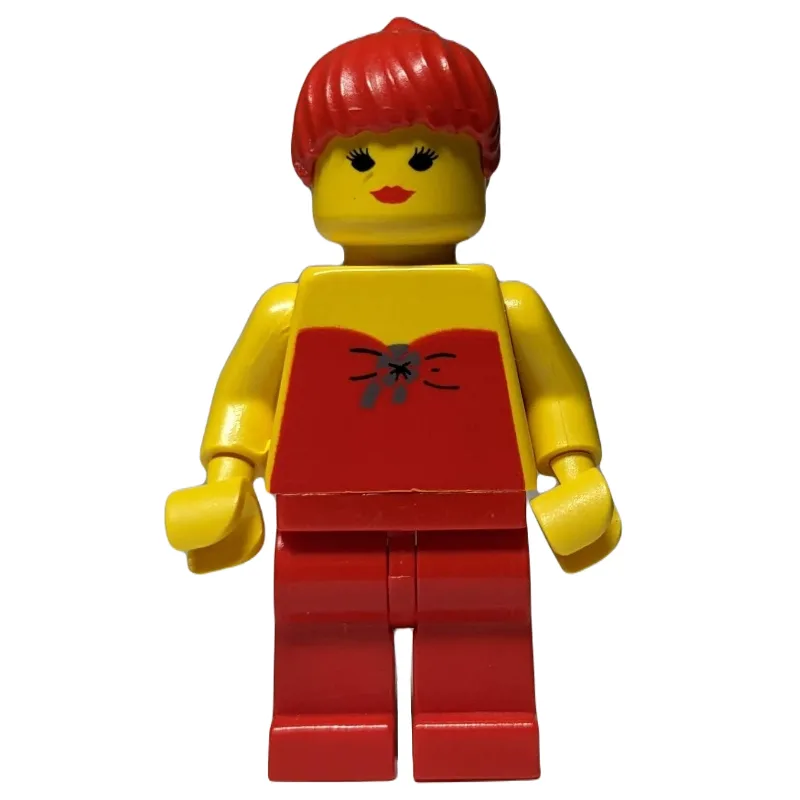 Woman, Red Halter Top, Red Legs, Red Hair — minifigurine LEGO | Brick Broker