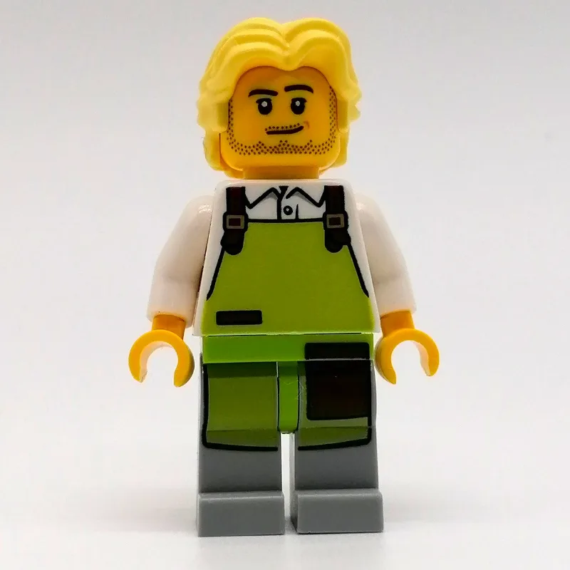 Man, Lime Apron, Bright Light Yellow Hair — minifigurine LEGO | Brick Broker