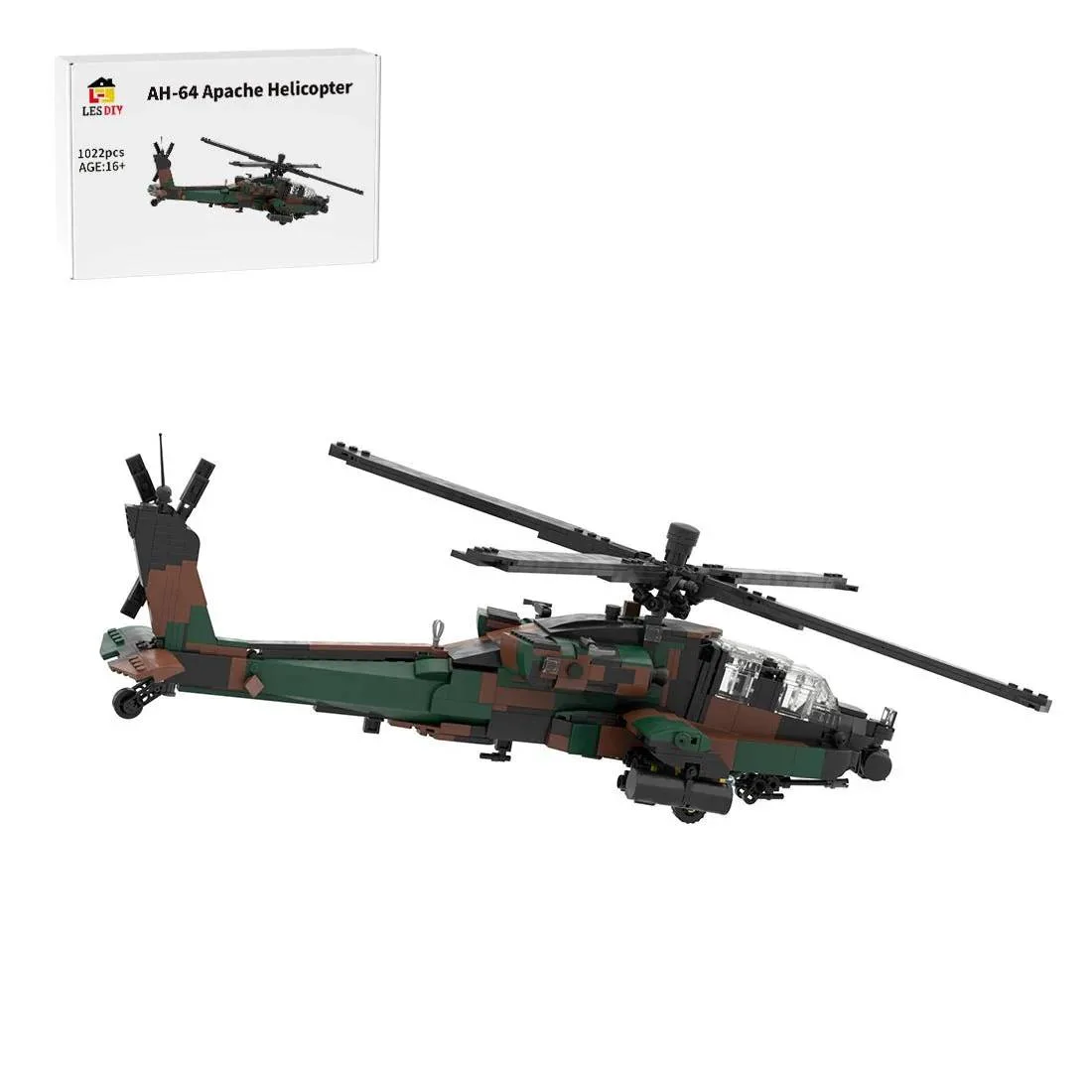 LesDiy Hélicoptère AH-64 Apache - Camouflage (LESDIY-3612777) - prix | Brick Broker