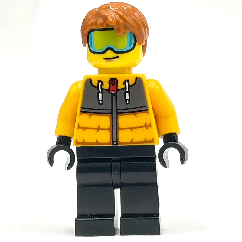 Snow Tuber, Bright Light Orange Jacket, Black… — minifigurine LEGO | Brick Broker