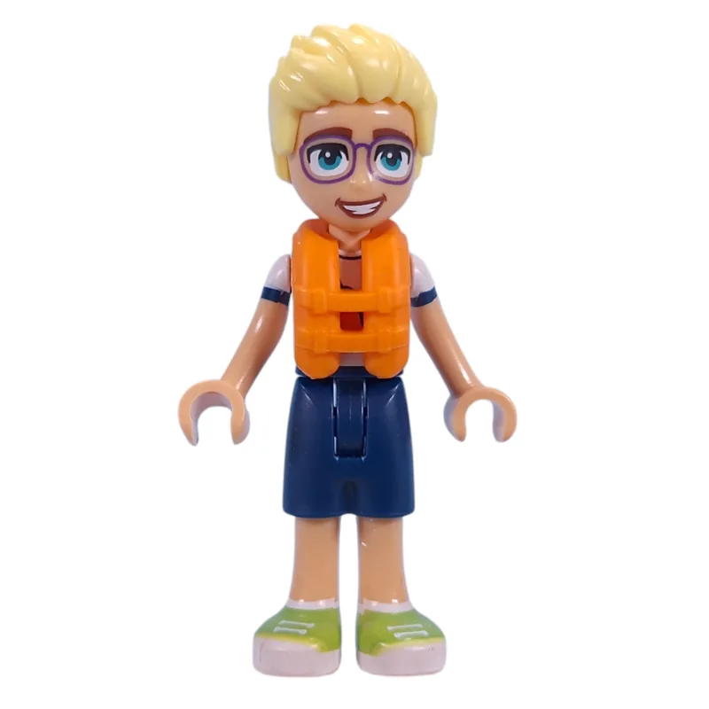 Olly - White Top, Dark Blue Shorts, Life Jack… — minifigurine LEGO | Brick Broker