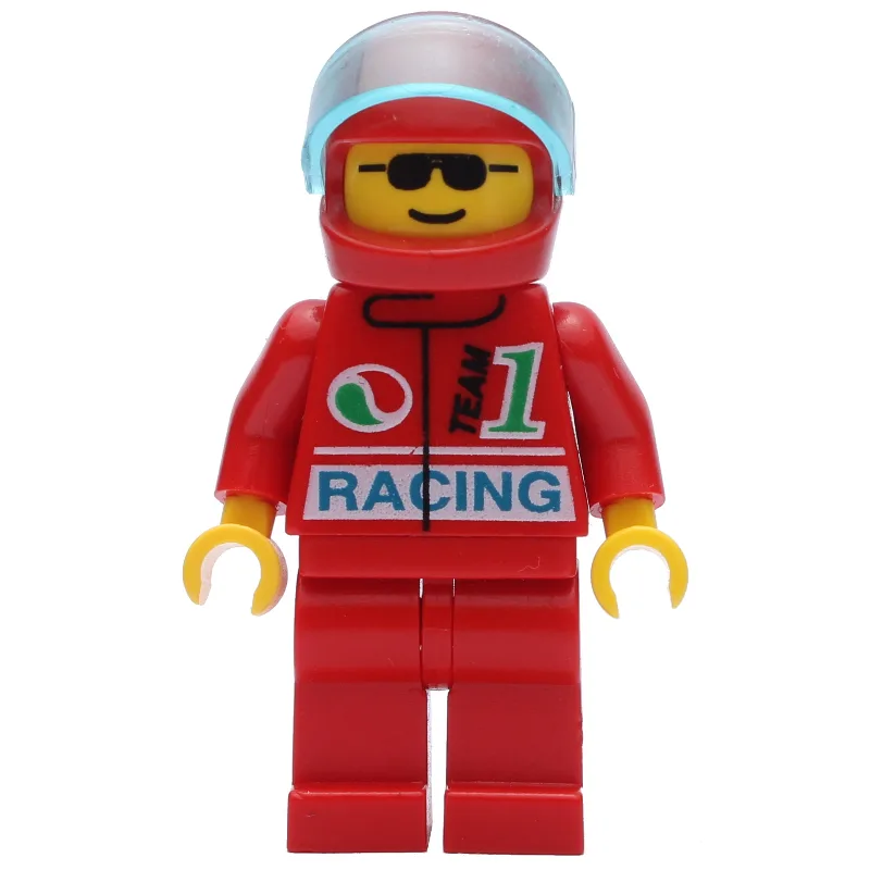 Racer, Red Jacket with Octan Logo and 'RACING… — minifigurine LEGO | Brick Broker