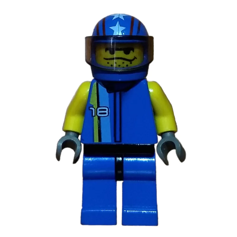 Race Driver, Blue Torso, Blue Legs, Blue Helm… — minifigurine LEGO | Brick Broker