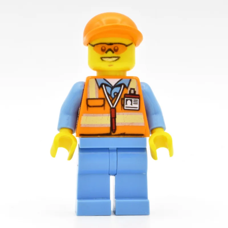 Ground Crew, Orange Safety Vest, Medium Blue… — minifigurine LEGO | Brick Broker