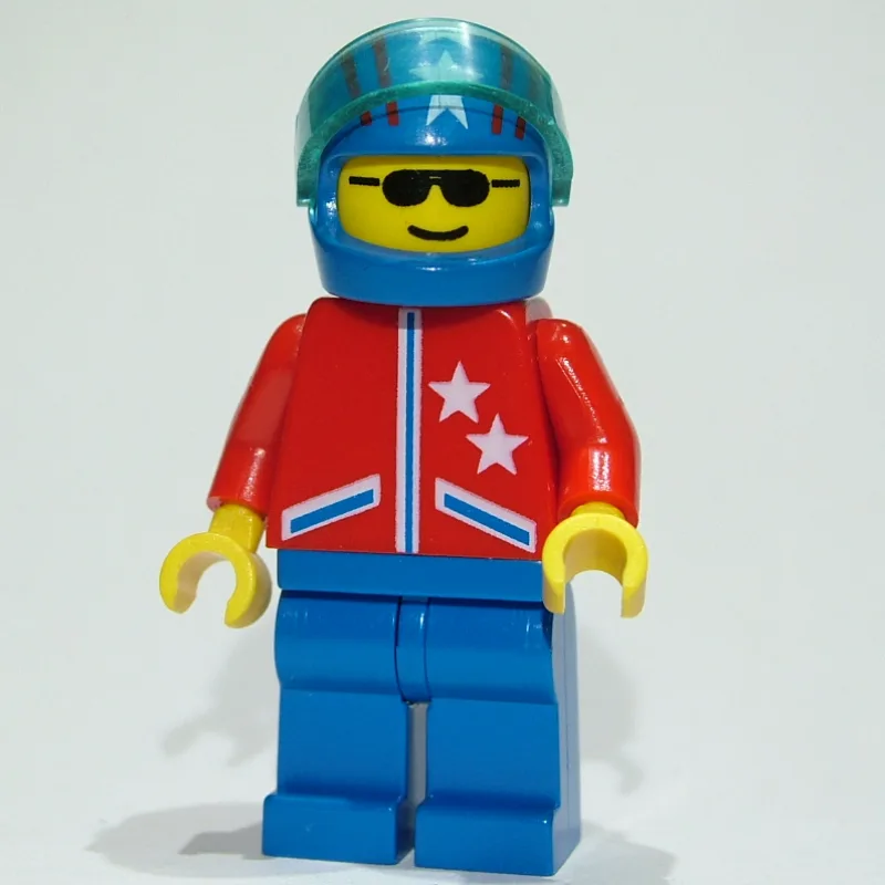 Man, Red Jacket with Stars, Blue Legs, Blue H… — minifigurine LEGO | Brick Broker