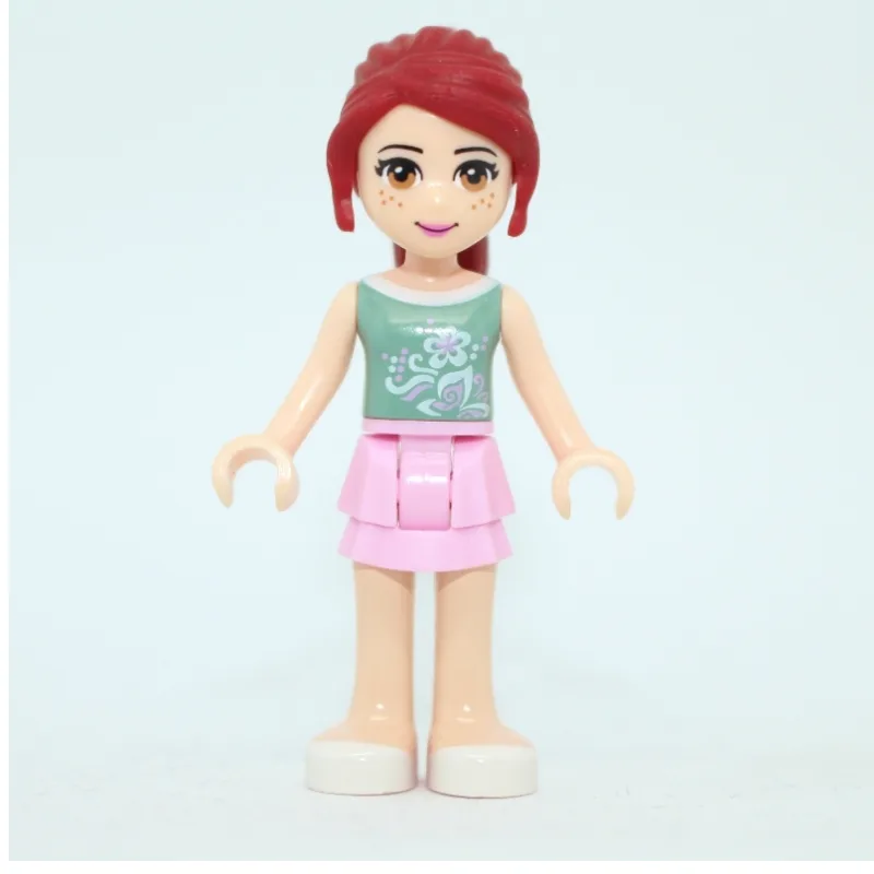 Mia - Sand Green Top, Bright Pink Skirt — minifigurine LEGO | Brick Broker