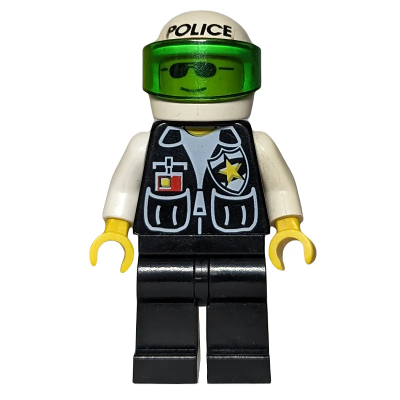 Policeman, Black Vest with Badge and Pockets,… — minifigurine LEGO | Brick Broker