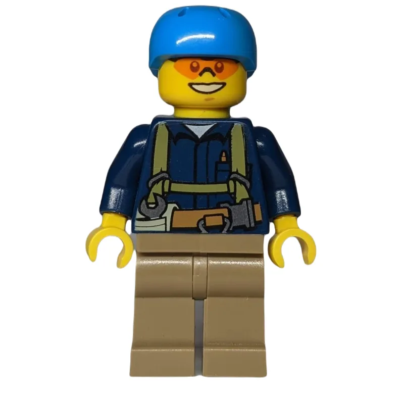 Dark Blue Torso, Dark Tan Legs, Dark Azure He… — minifigurine LEGO | Brick Broker